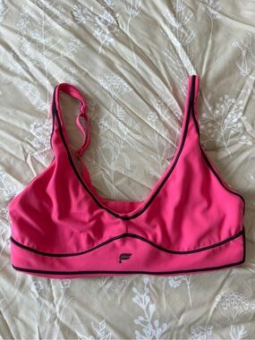 Fabletics Hot Pink Sports Bra with Trim